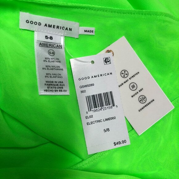 Good American Solid Leg Daze Sarong Swim Cover Skirt Tie Waist Green 5-8 2XL-5XL - Picture 4 of 4